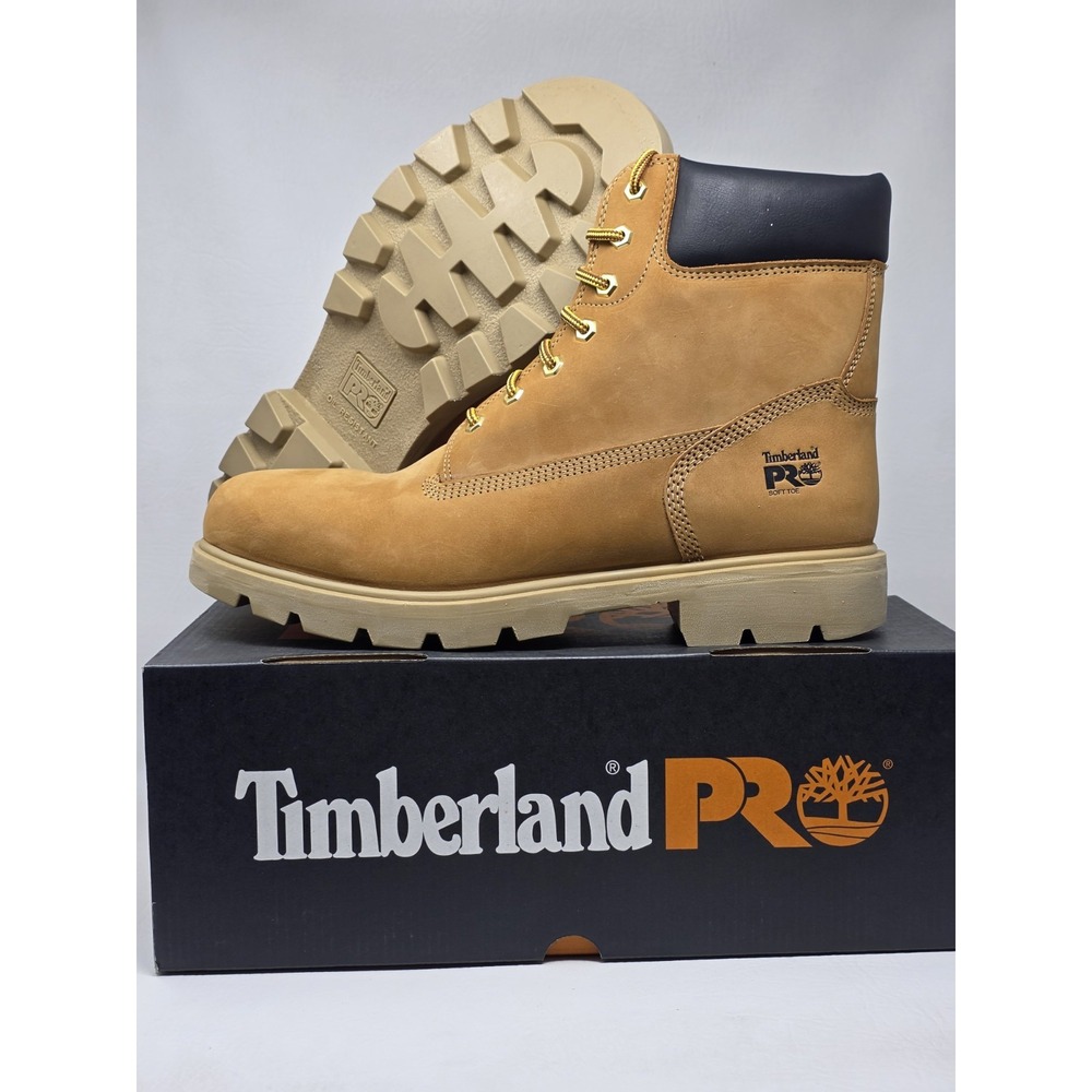 Timberland Pro Sawhorse 6" Size 12M Mens Soft Toe Boot Wheat TB1A223J 231 New